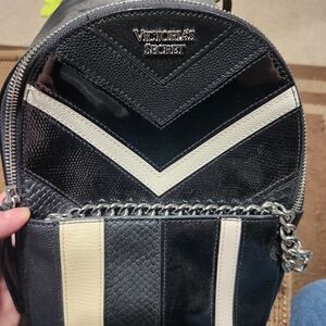 Victoria's Secret Black and White Mini Backpack